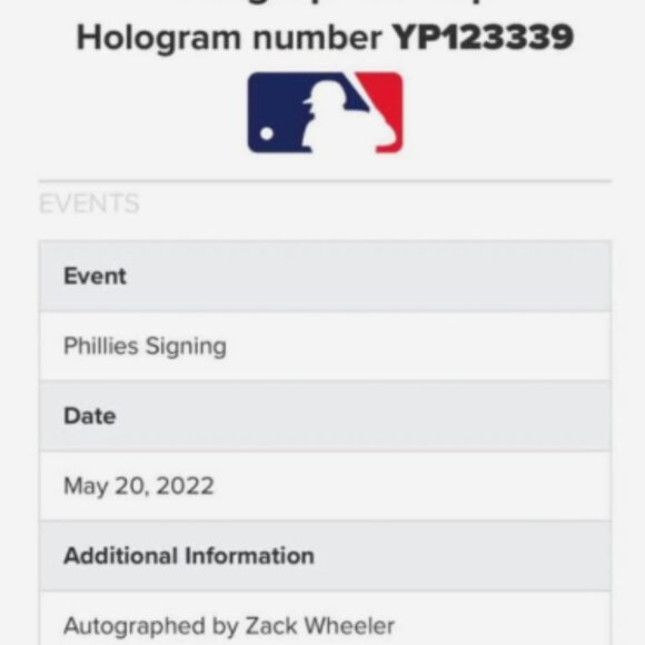 Zack Wheeler Philadelphia Phillies Signed Autographed New Era Hat MLB COA - Picture 3 of 5